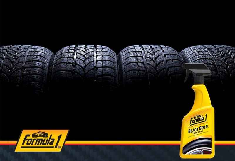 Formula 1 black gold tyre polish