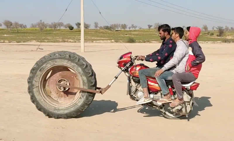 bike with tractor tyre