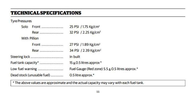 himalayan bs4 tyre air pressure