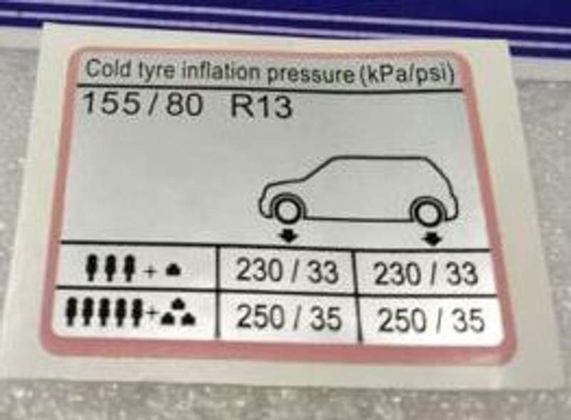 Tyre Pressure for Hyundai i10 (33-35psi), Tyre Air Pressure